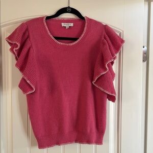 Gilli Pink Ruffle Sleeve Sweater
